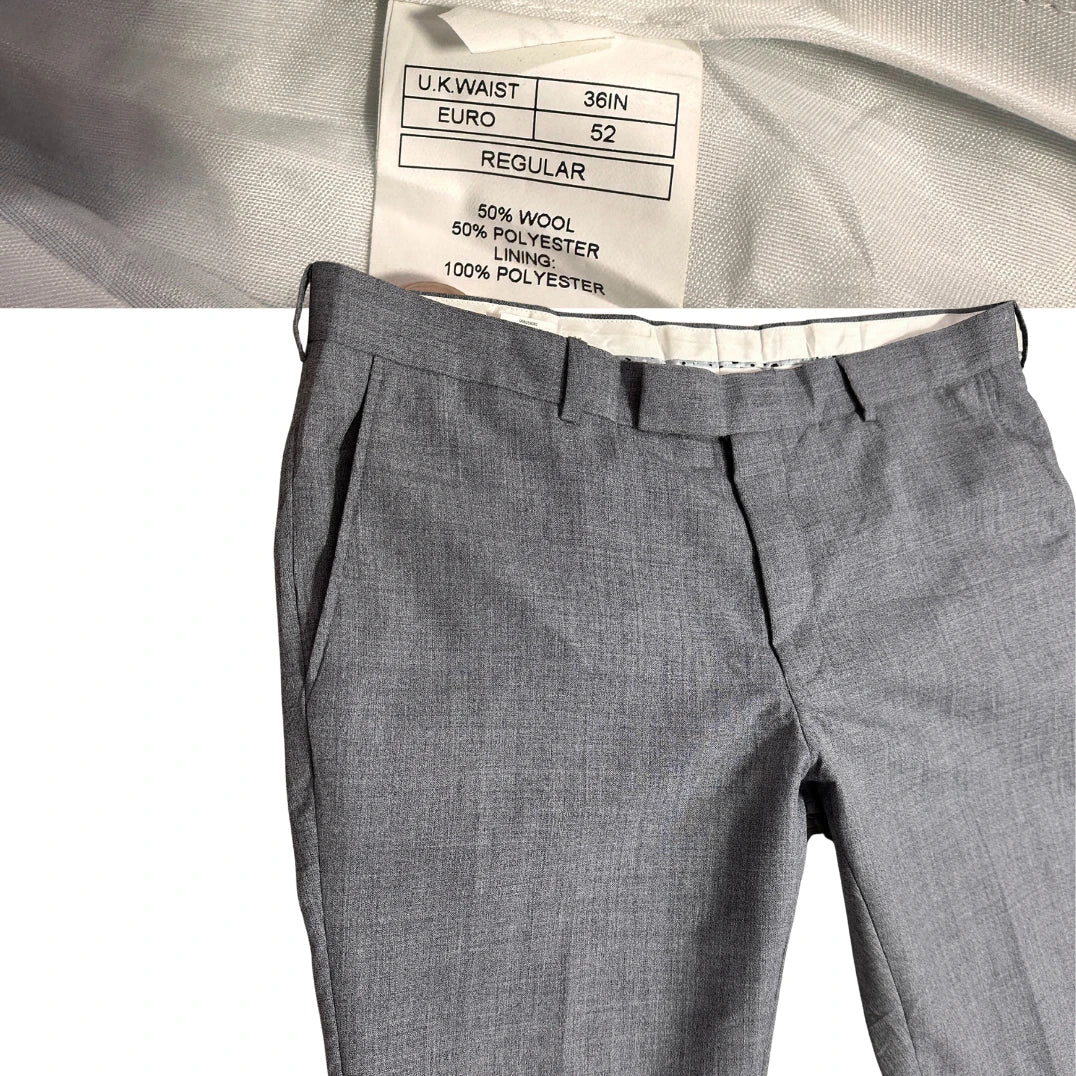 Men’s Classic Grey Formal Trousers Office Wea