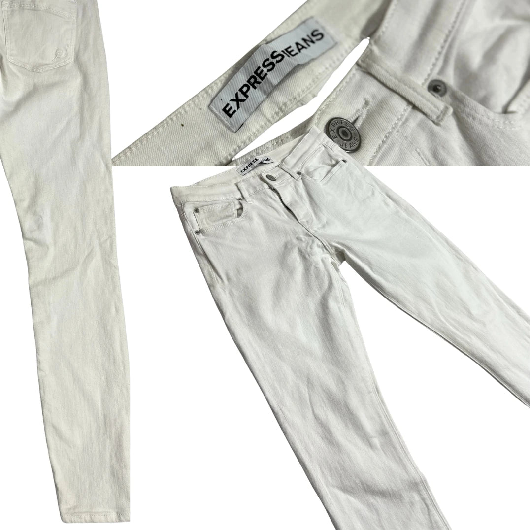 Express Jeans Slim Fit Off White Denim Pants 👖✨