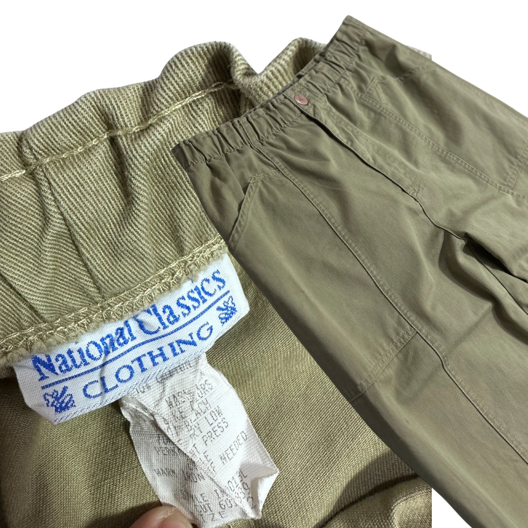 National Classics Olive Elastic Waist Utility Pants 👖🌿