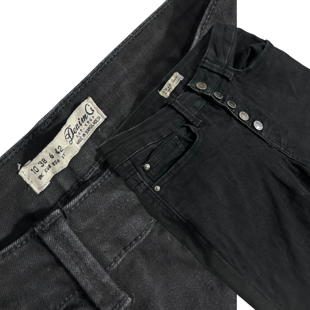 Denim Co Black High Waist Button Fly Skinny Jeans 👖🖤