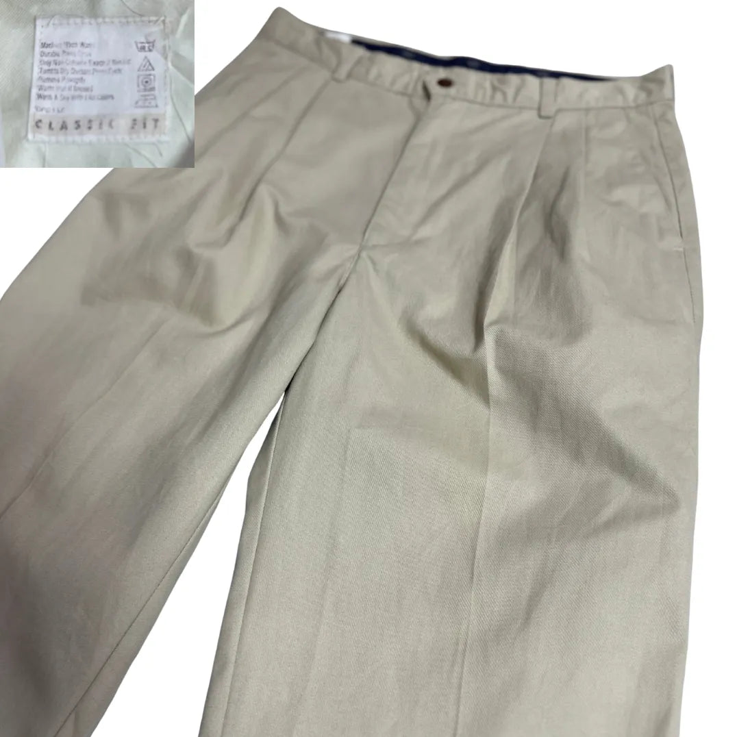 DOCKERS Classic Fit Beige Cotton Trousers
