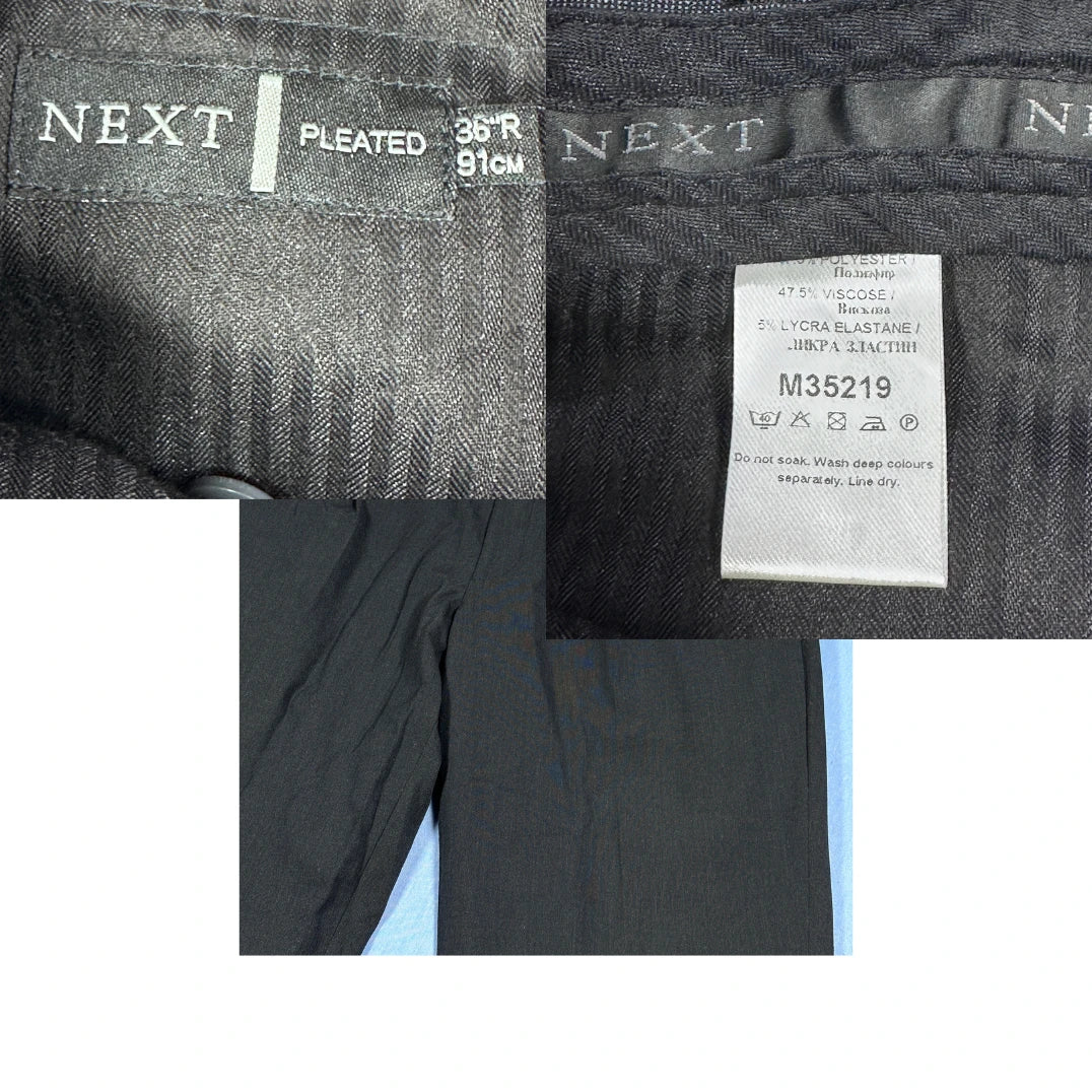 Next® Charcoal Pleated Formal Trousers