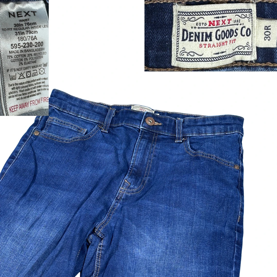 Next® Blue Straight Fit Jeans