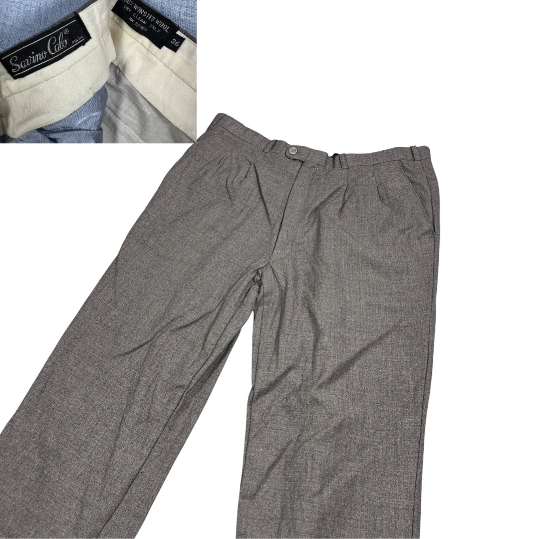 Savino Colz® Grey Tailored Dress Trousers