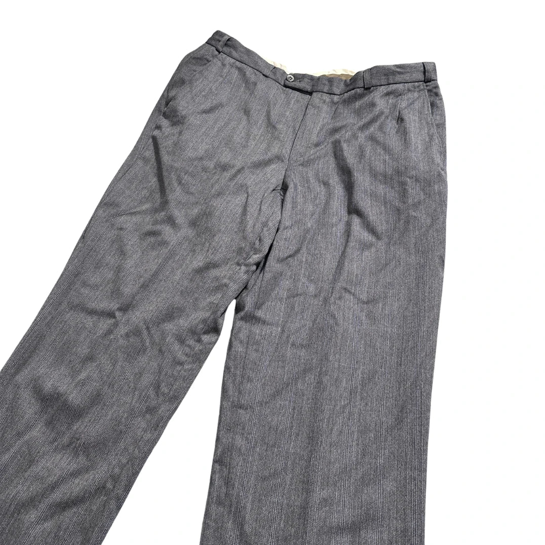 Grey Textured Formal Trousers