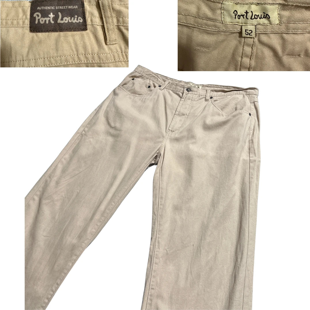 Port Louis® Beige Casual Denim Trousers