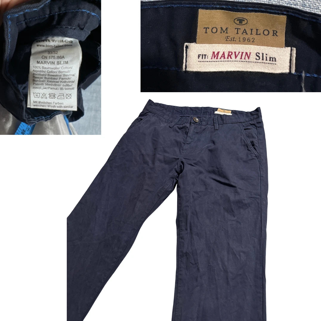 Tom Tailor® Navy Marvin Slim Chino Trousers