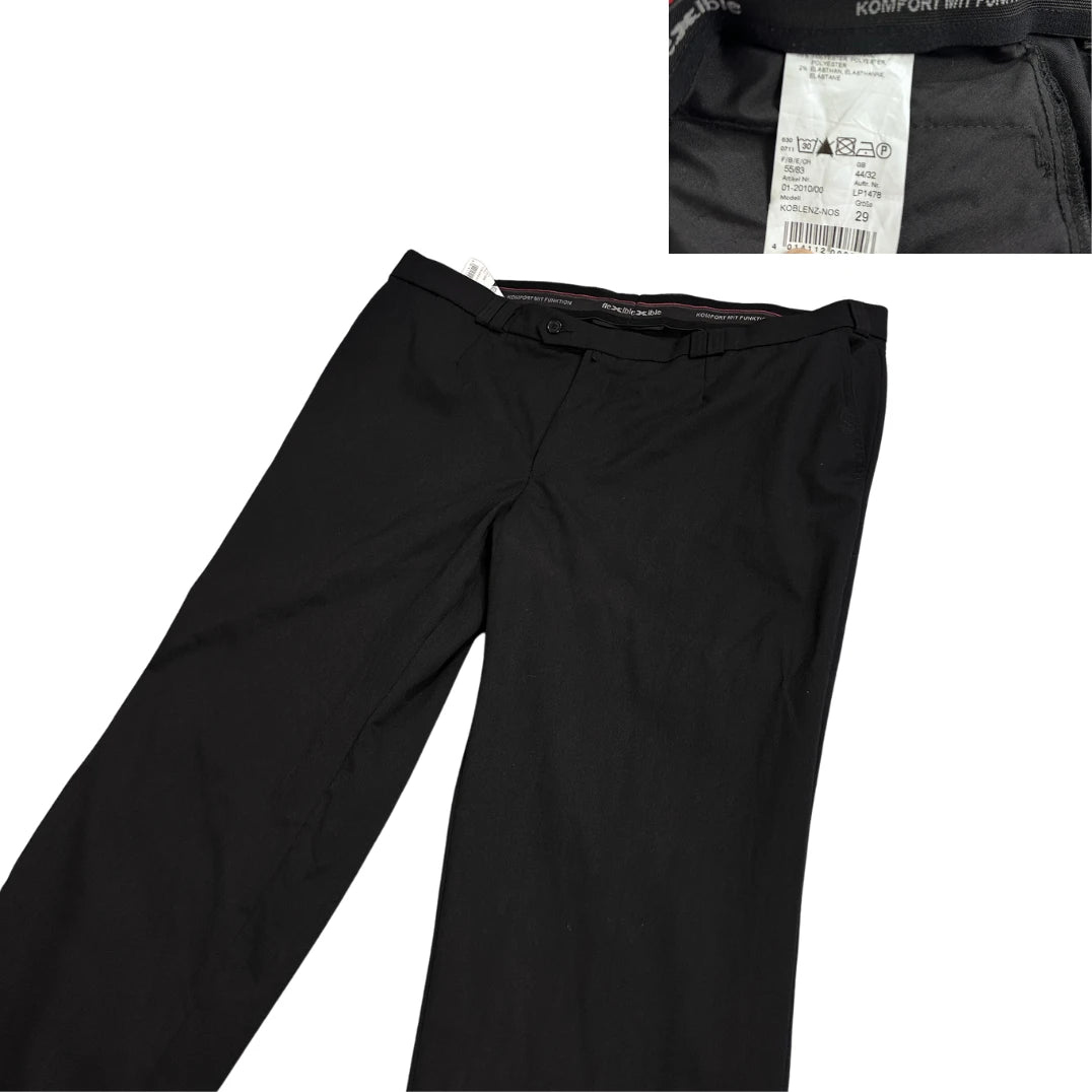 Flexible® Black Stretch Formal Trousers