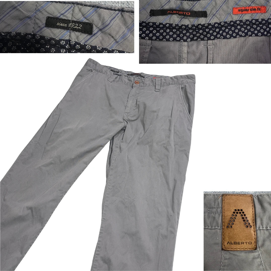 Alberto® Grey Regular Slim Fit Chino Pants