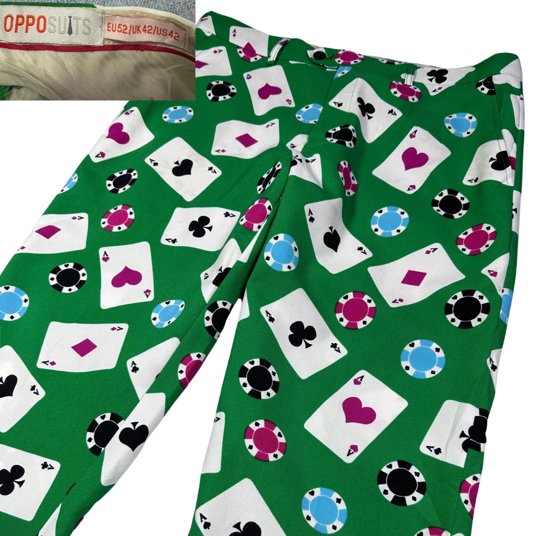 OppoSuits® Green Printed Pants