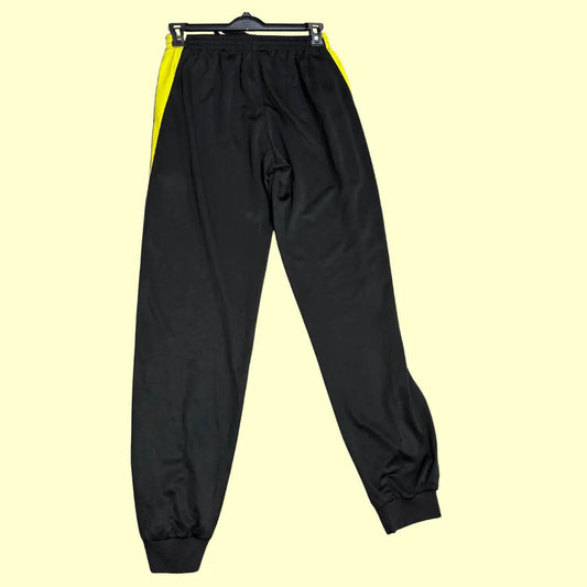 MINITANG® Black Jogger Pants with Reflective Side Stripes (Size L)