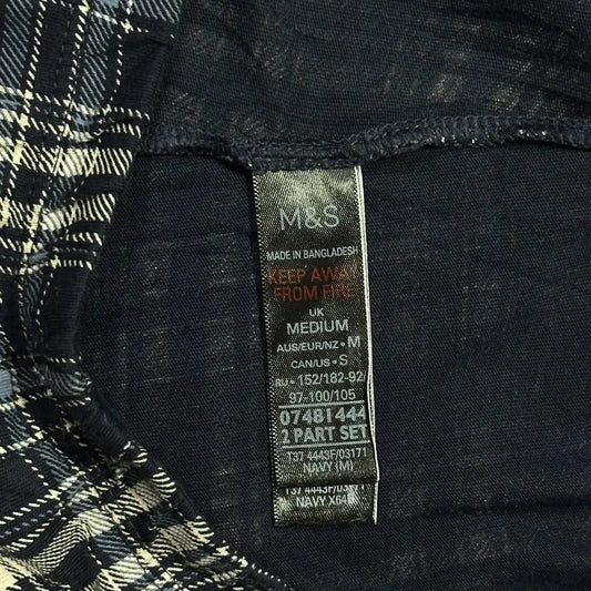 M&S Navy Plaid Lounge Pants