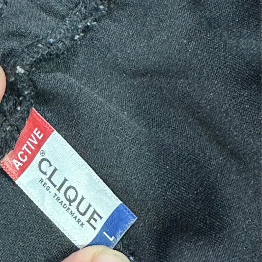 Clique Active Black Track Pants with modern jogger-style cuffs.