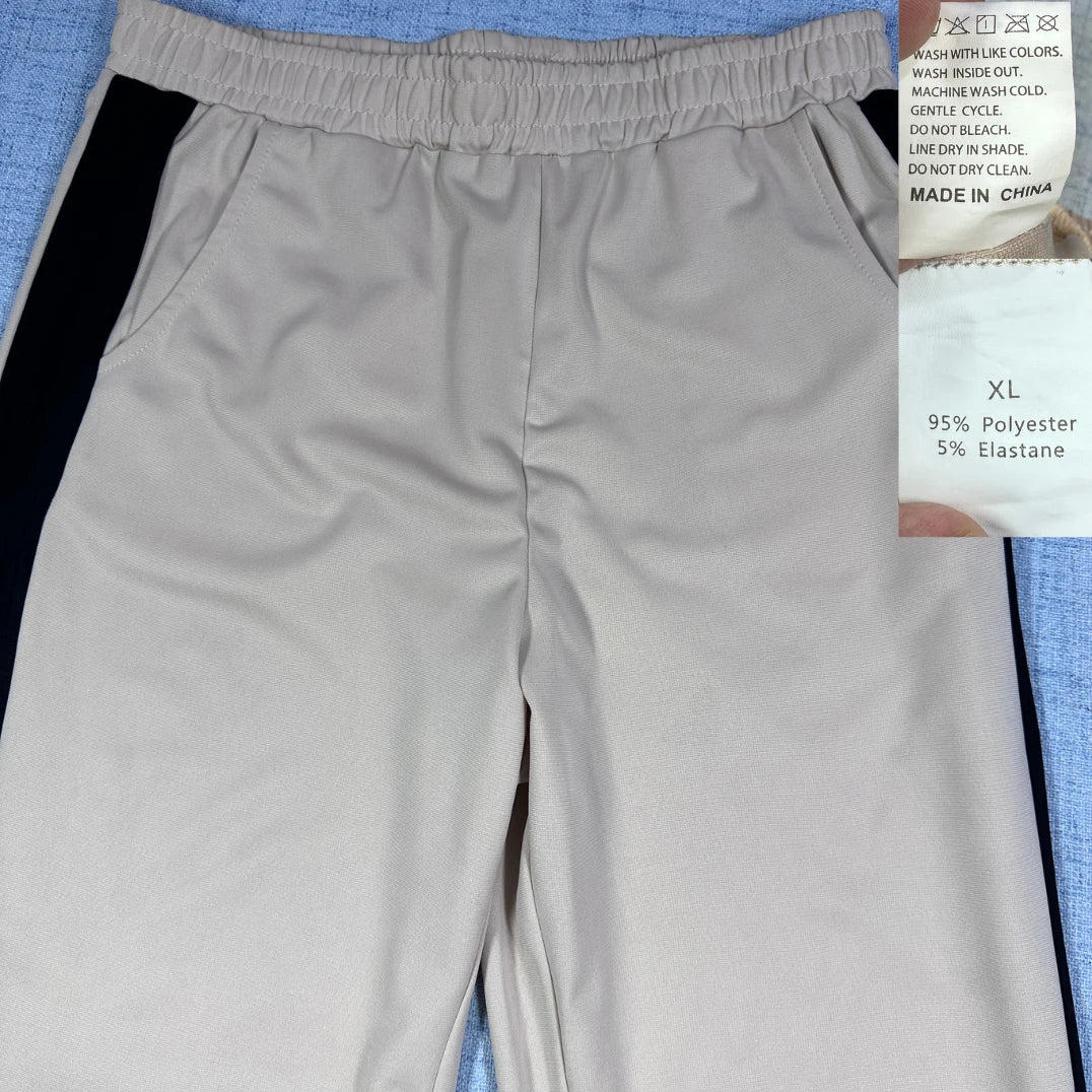 Unbranded Beige Track Pants Side Stripe-XL
