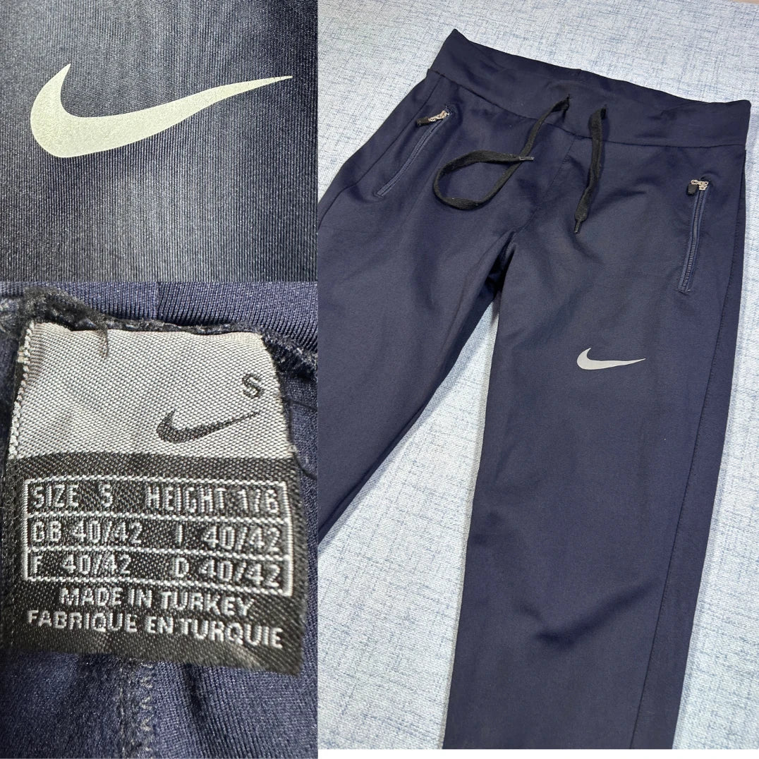 Nike Navy Track Pants – Zip Pockets & Logo-S