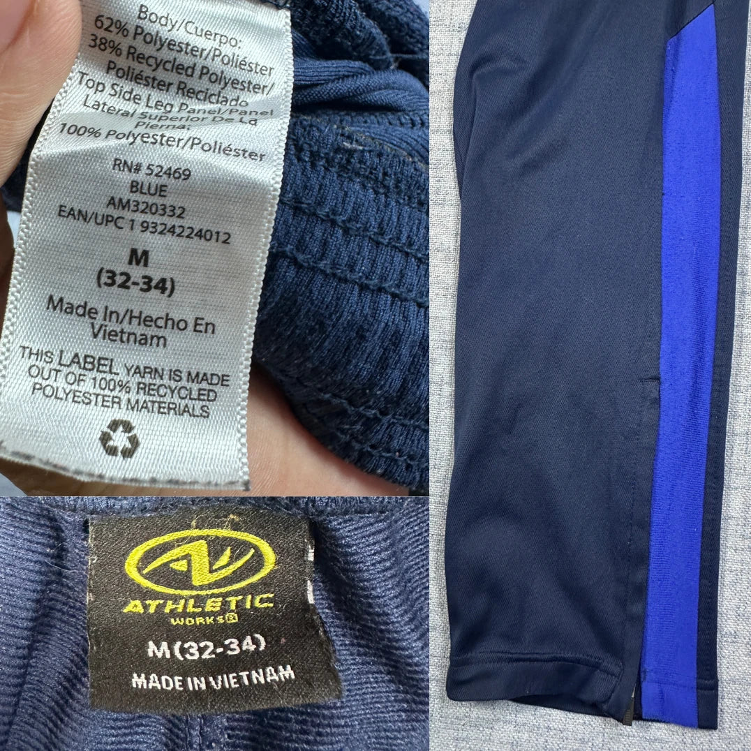 Athletic Works Navy Side Stripe Track Pants-M