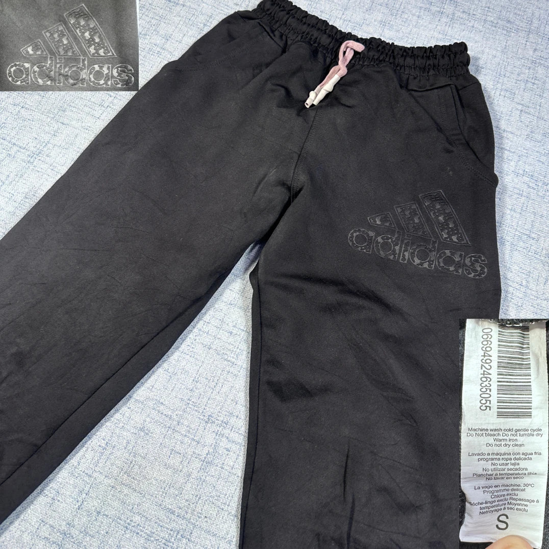 Adidas® Black Track Pants Logo-S