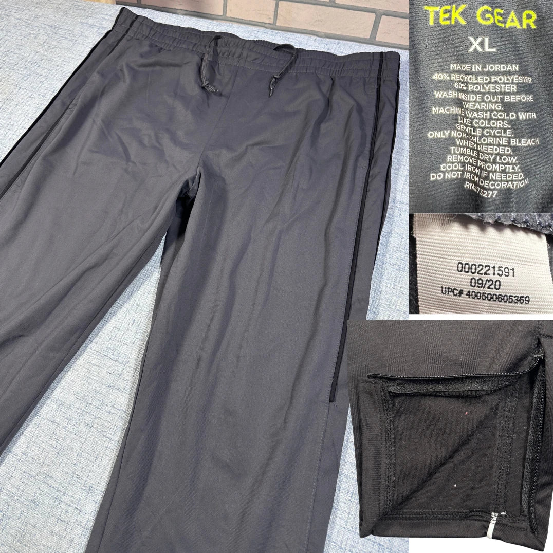 Tek Gear® Black Track Pants Zip Hem-XL