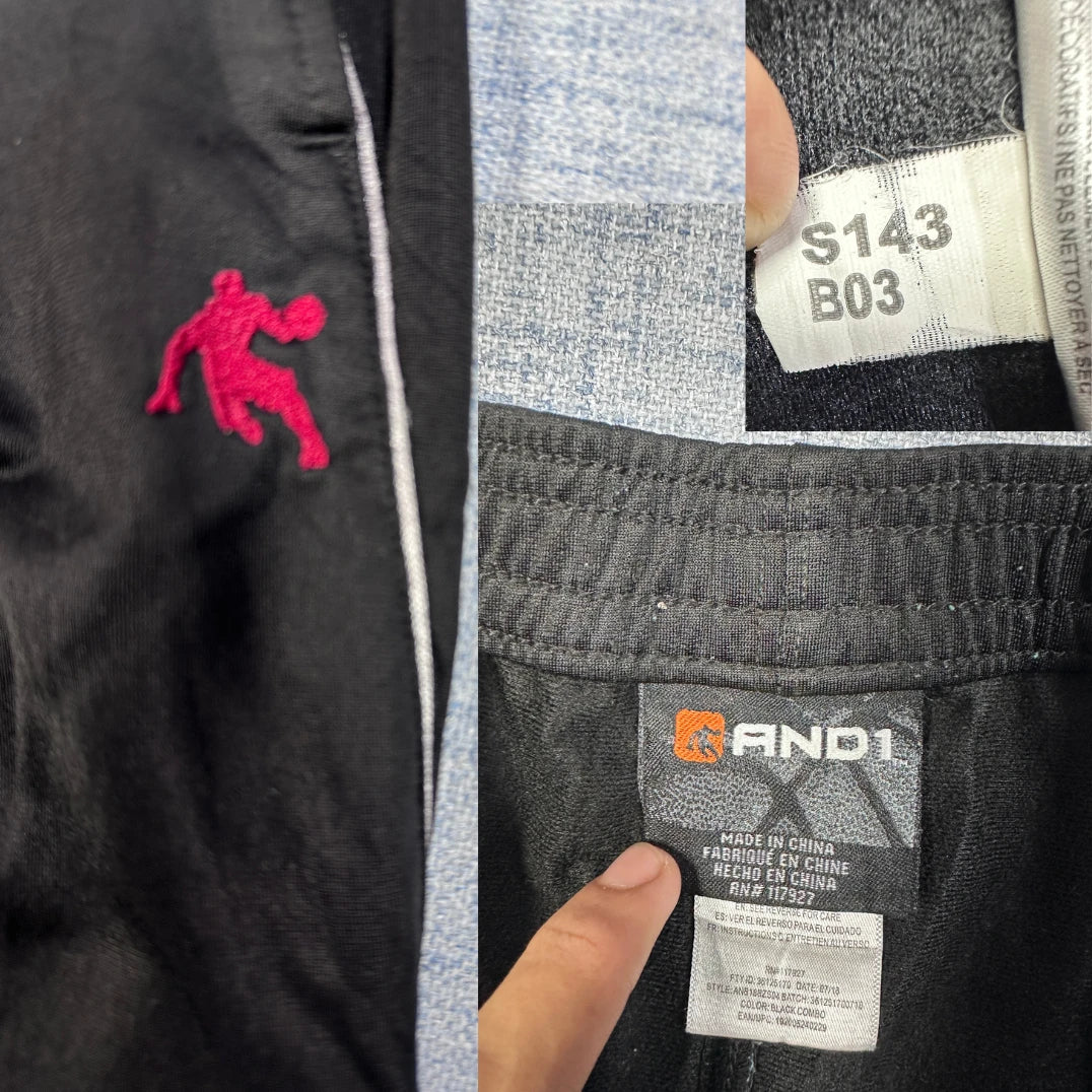 AND1® Black Track Pants Athletic-S
