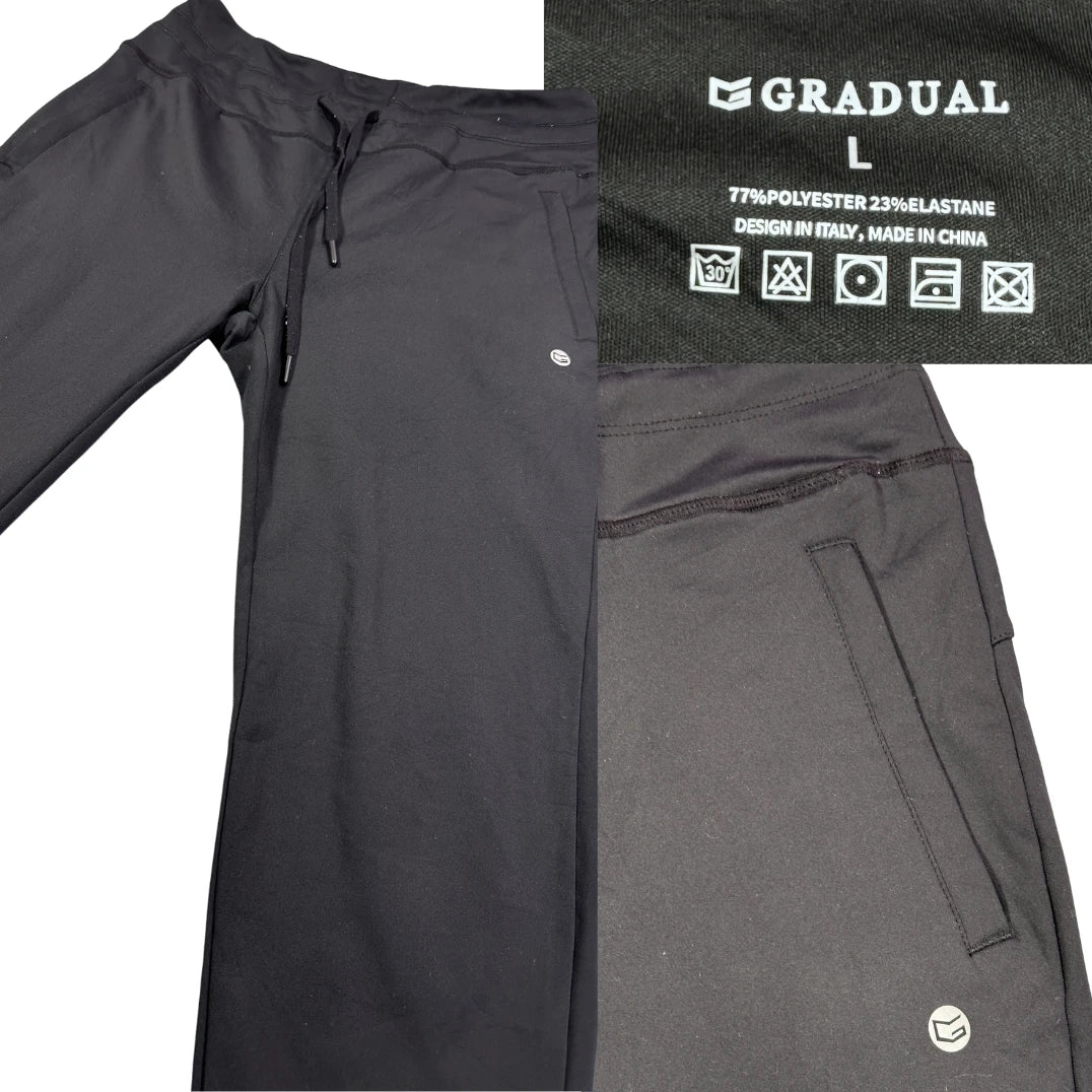 Gradual® Black Track Pants Stretch-L