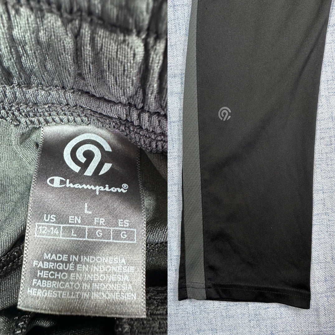 Champion® Black Track Pants Contrast-YL