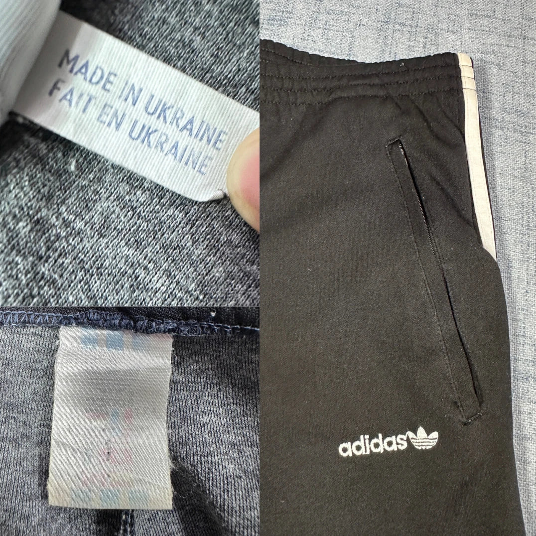 Adidas® Black Track Pants Stripedy-M
