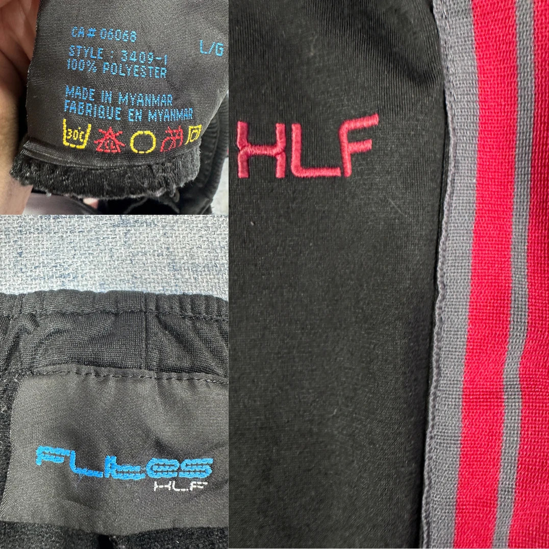 HLF® Black Track Pants Striped-L