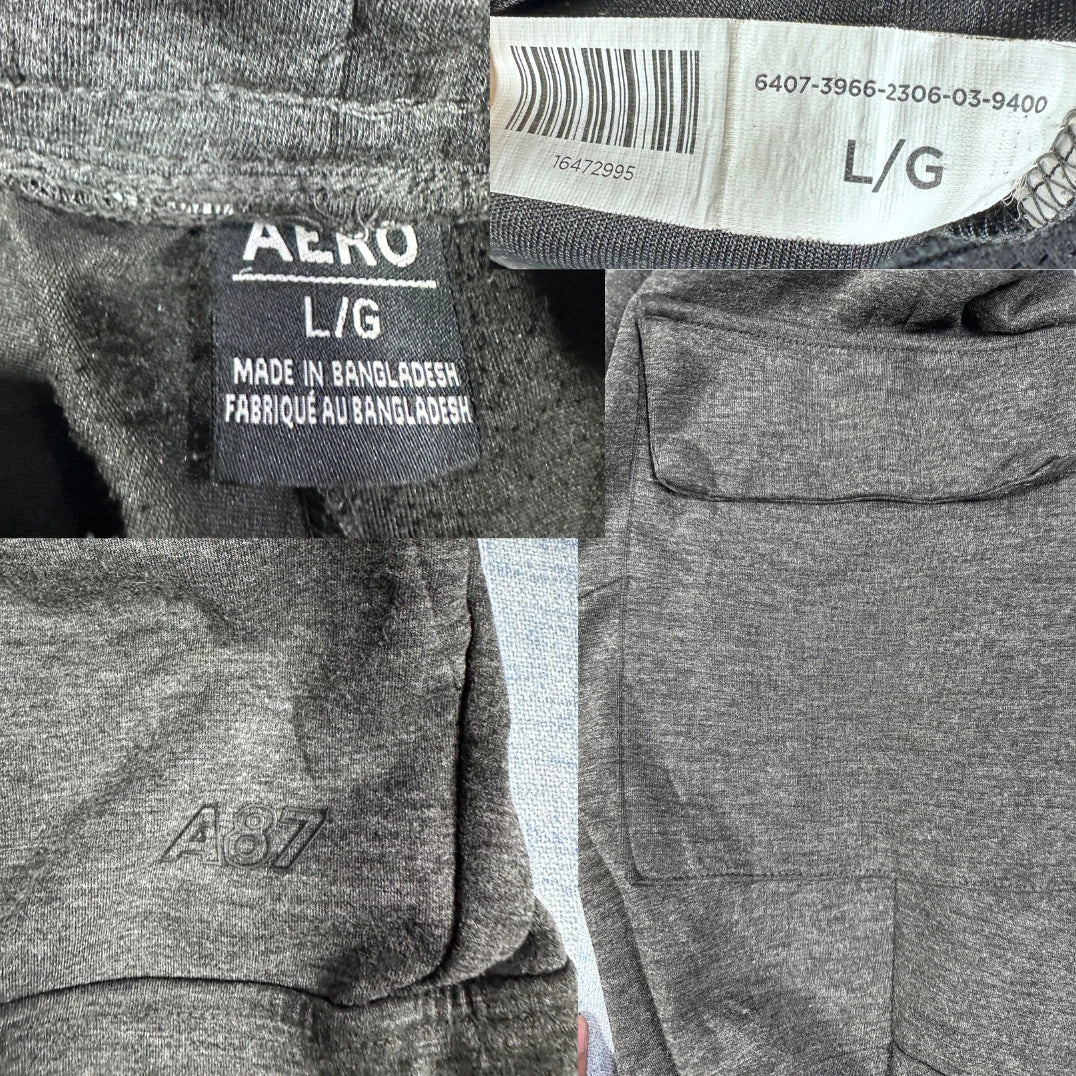 Aero® Charcoal Grey Cargo Joggers Pocketed-L
