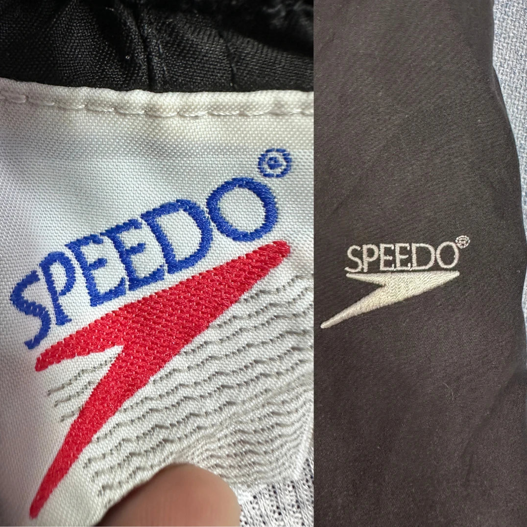 Speedo® Black Vintage Nylon Warm Up Track Pants-M