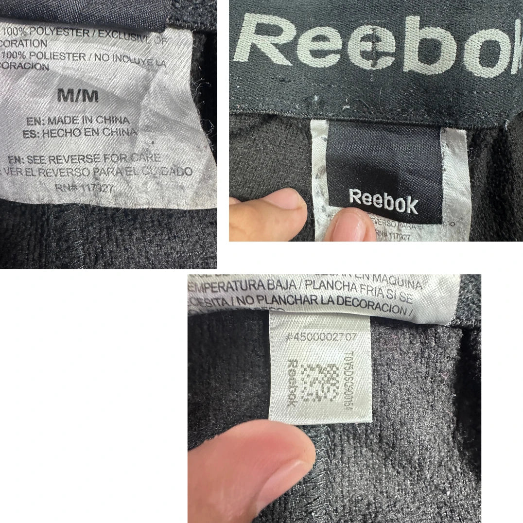 Reebok® Black Grey Stripe Track Pants