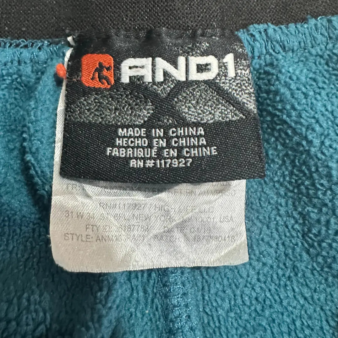 AND1 Performance Teal Athletic Joggers – Zip Pocket