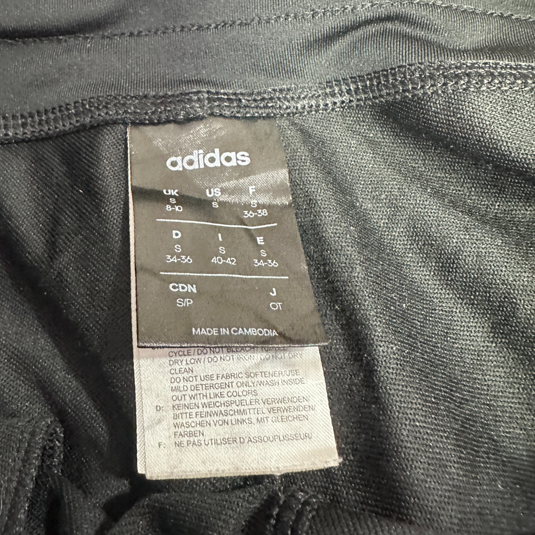Adidas Black 3 Stripes Track Pants (S)