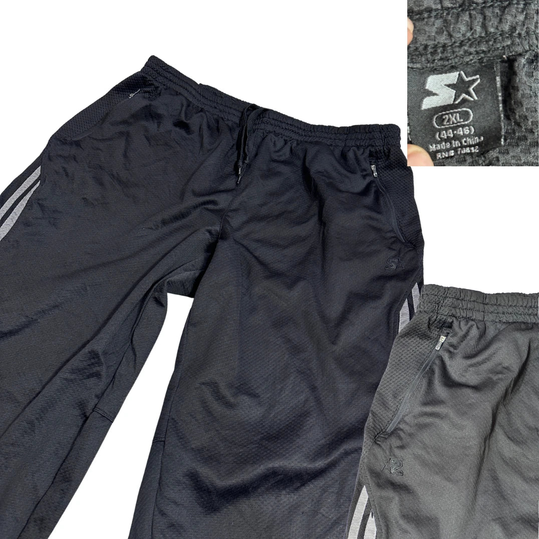 Starter® Black Mesh Panel Track Pants(XXL)