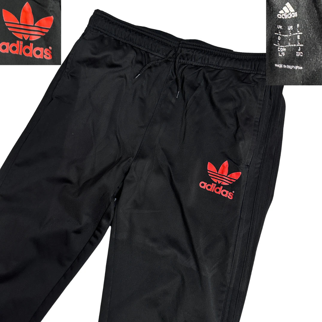 Adidas® Black Jogger Trousers with Red Trefoil 🔴(L)