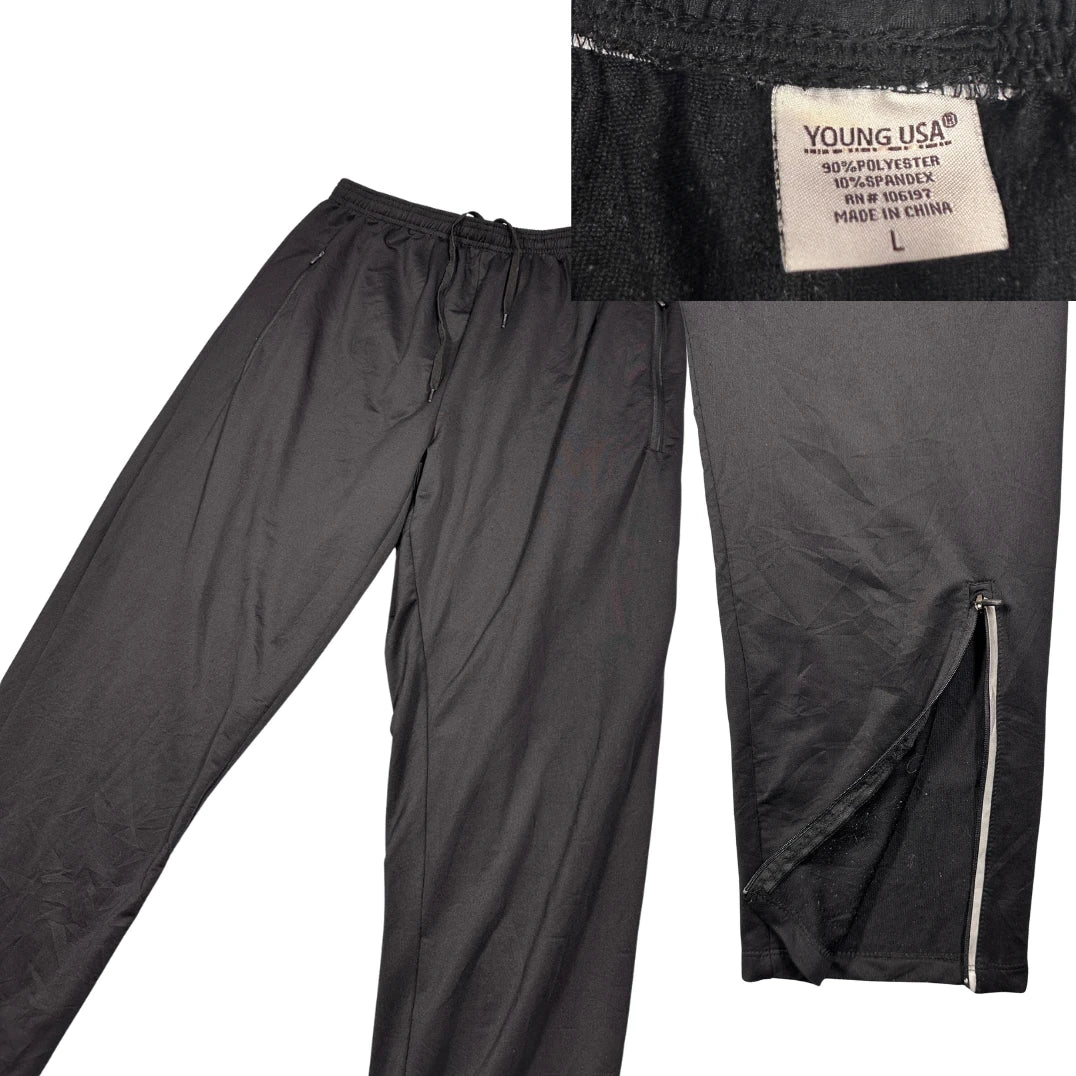 Young USA® Black Athletic Track Pants(L)