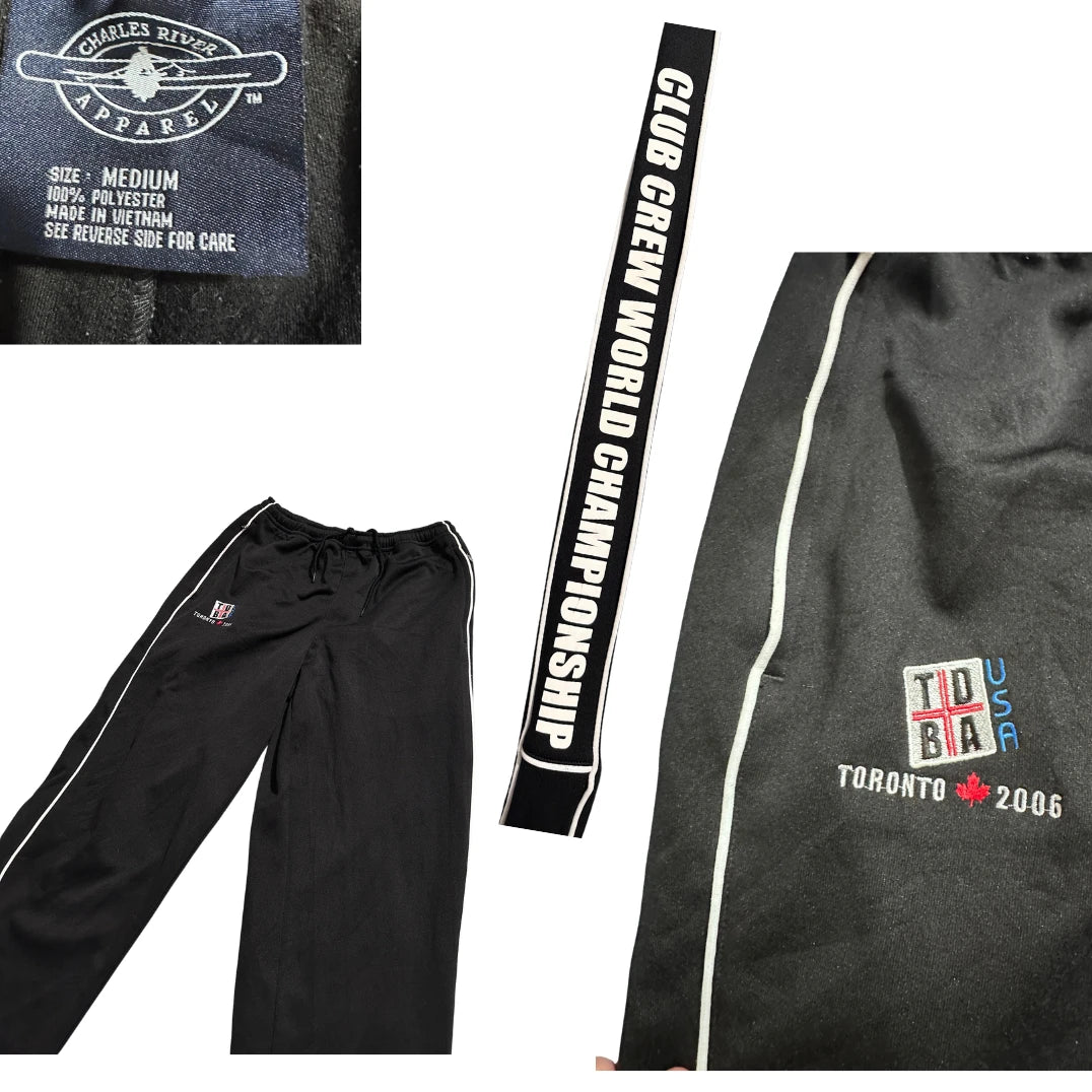 Charles River Apparel® Black Athletic Track Pants(M)