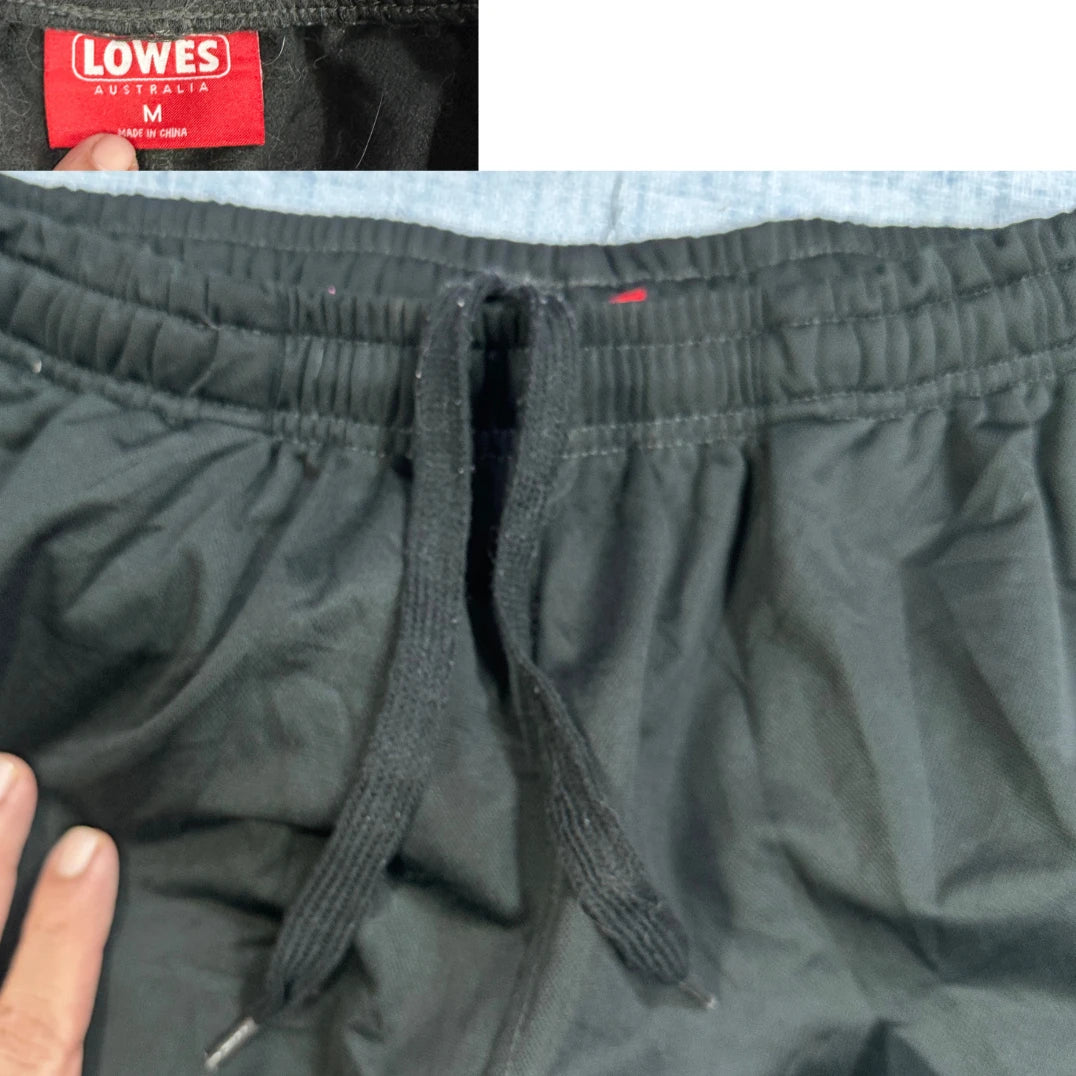 LOWES®Black Side Stripe Track Pants(M)