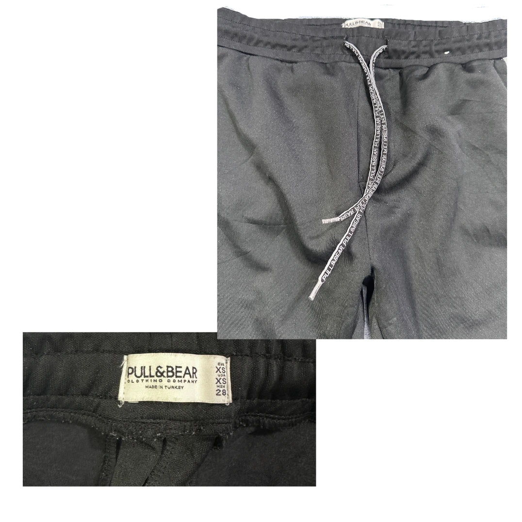Pull&Bear® Black Side Stripe Casual Trousers(M)