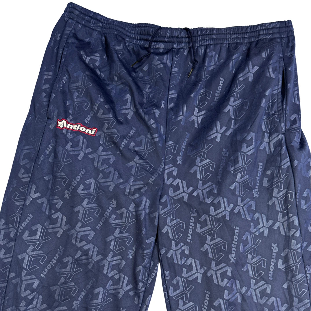 Antioni® Navy Printed Jogger Trousers(L)