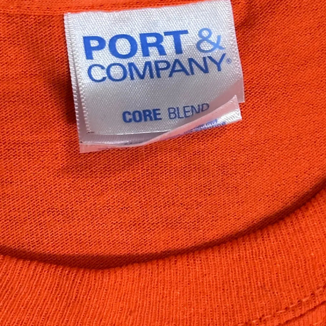Port & Company Core Blend T-Shirt in bright orange