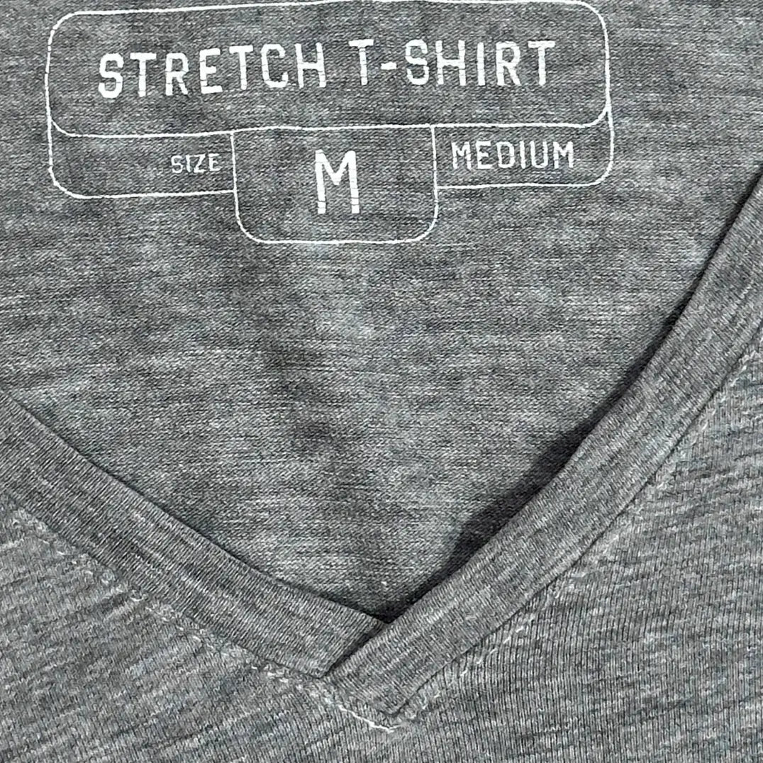 Grey Stretch V-Neck T-Shirt