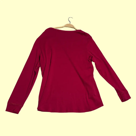 🔴 Amazon Essentials Long Sleeve T-Shirt – Burgundy Red