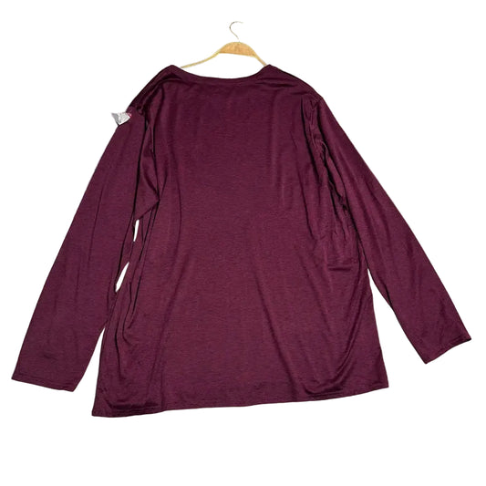 🟣 Real Essentials Long Sleeve Performance Shirt – Maroon/Black