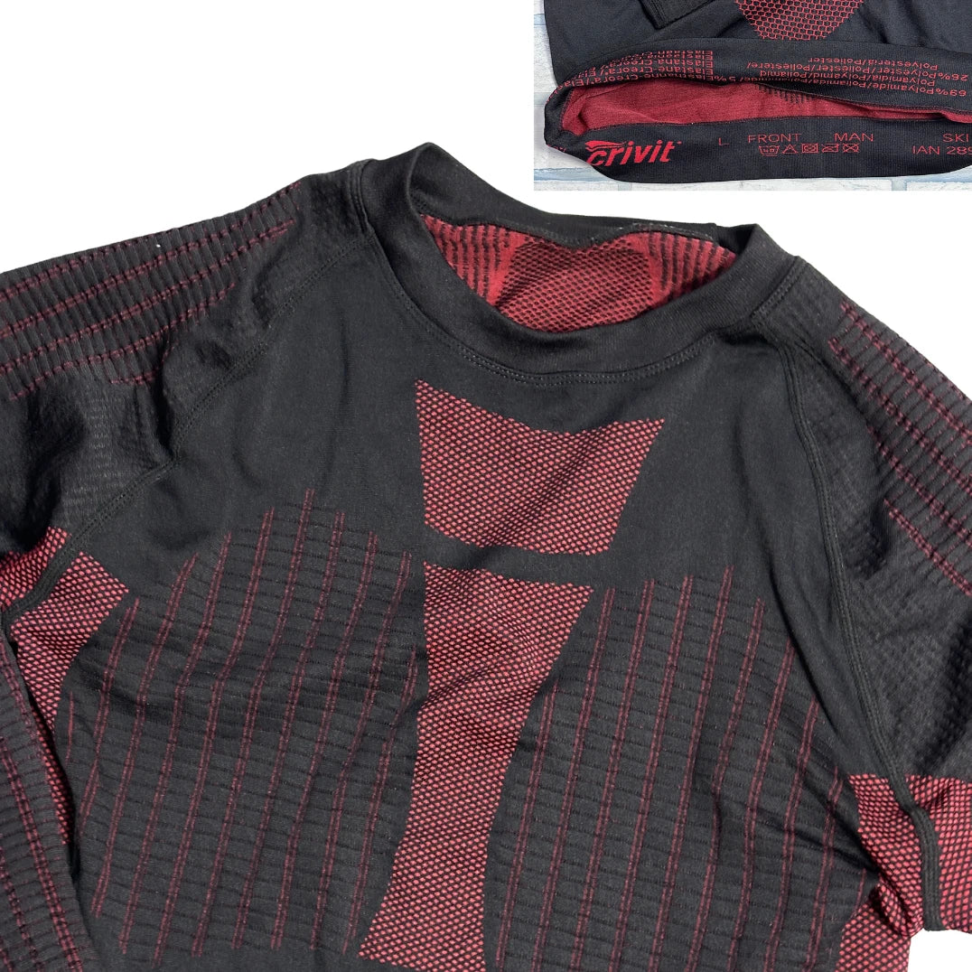Crivit® Black Red Thermal Compression Base Layer 🔴(L)