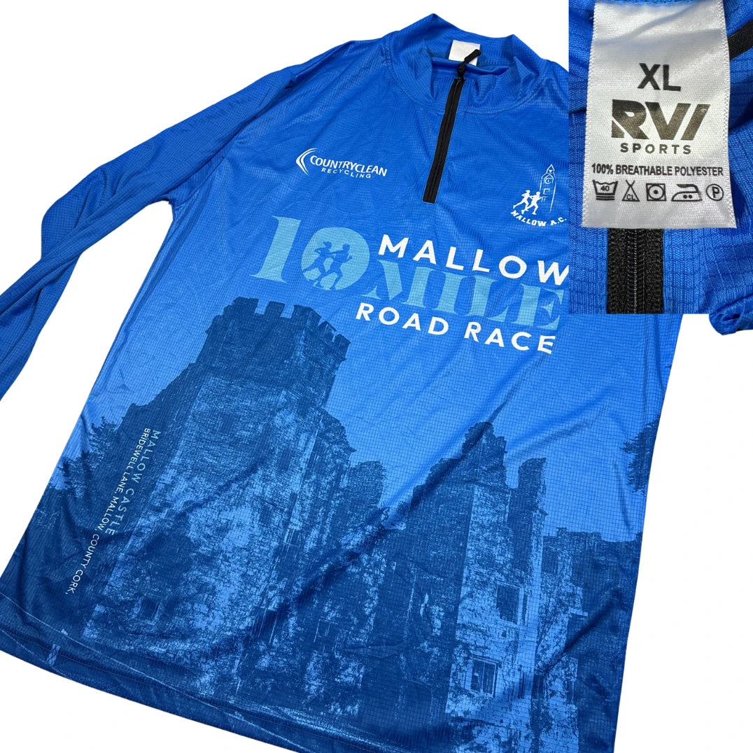 RVI Sports® Blue Quarter Zip Running Top (L)