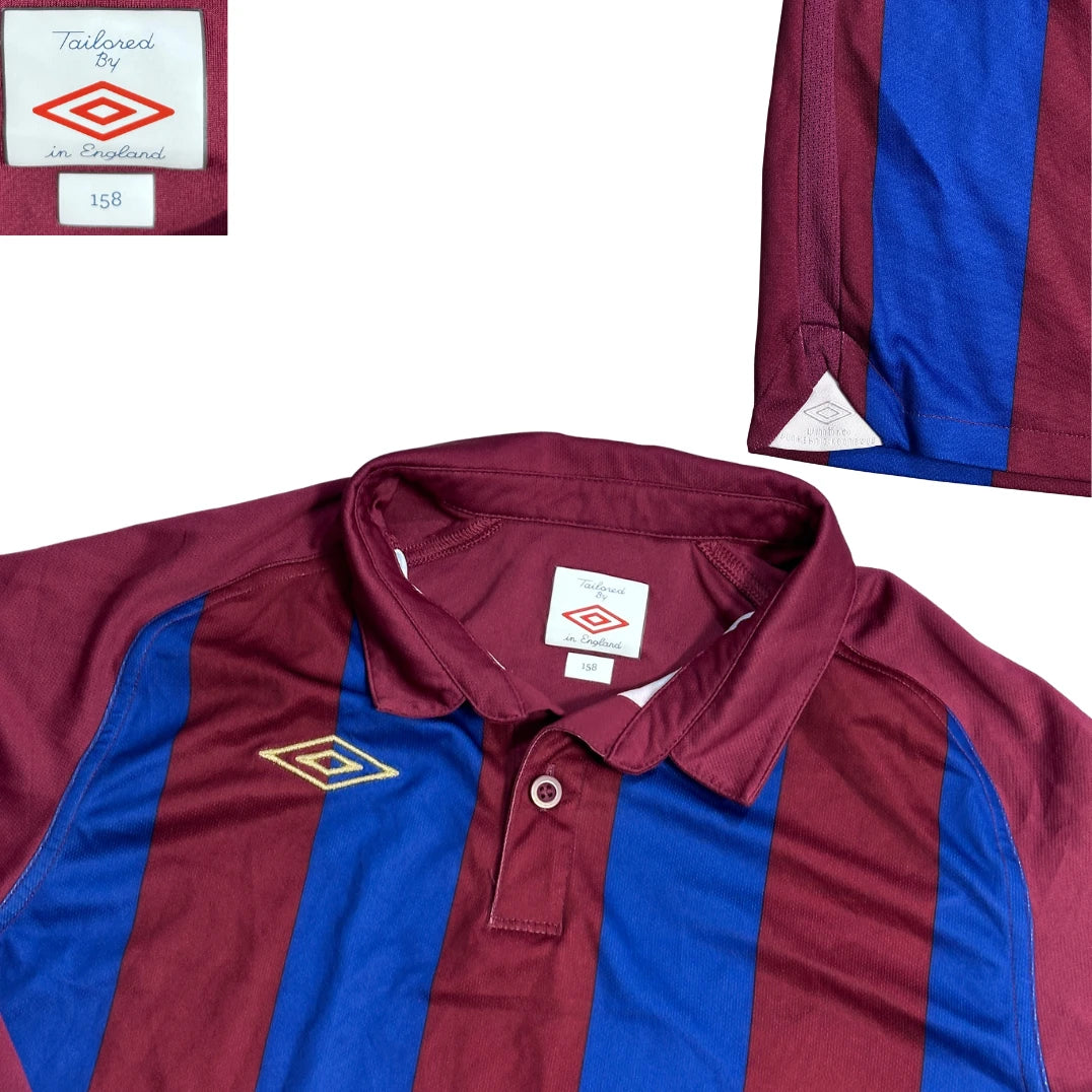 Umbro® Vintage Long Sleeve Striped Sports Polo 🔵🟣(S)
