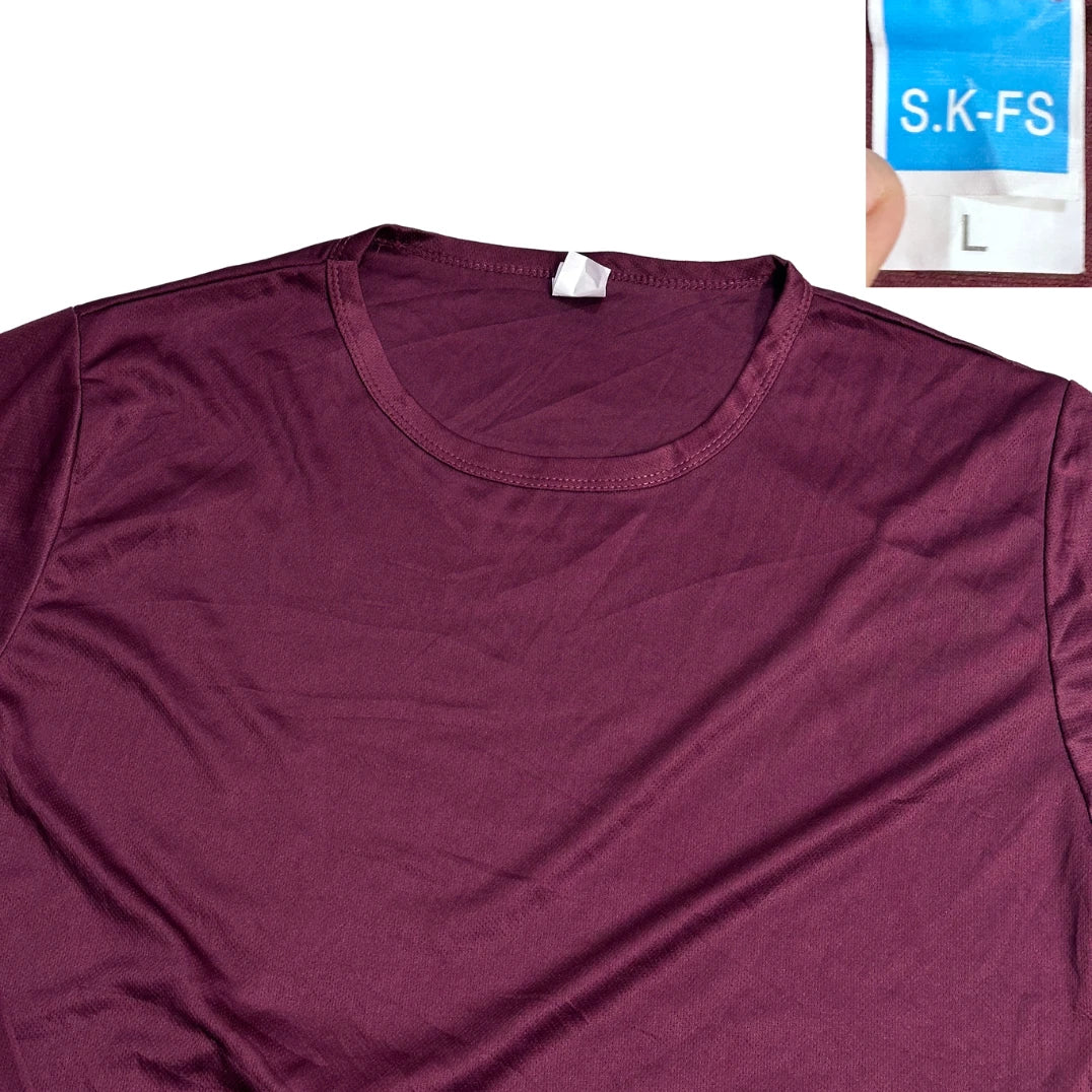 Maroon Minimal Performance Long Sleeve T-Shirt 🍷(L)