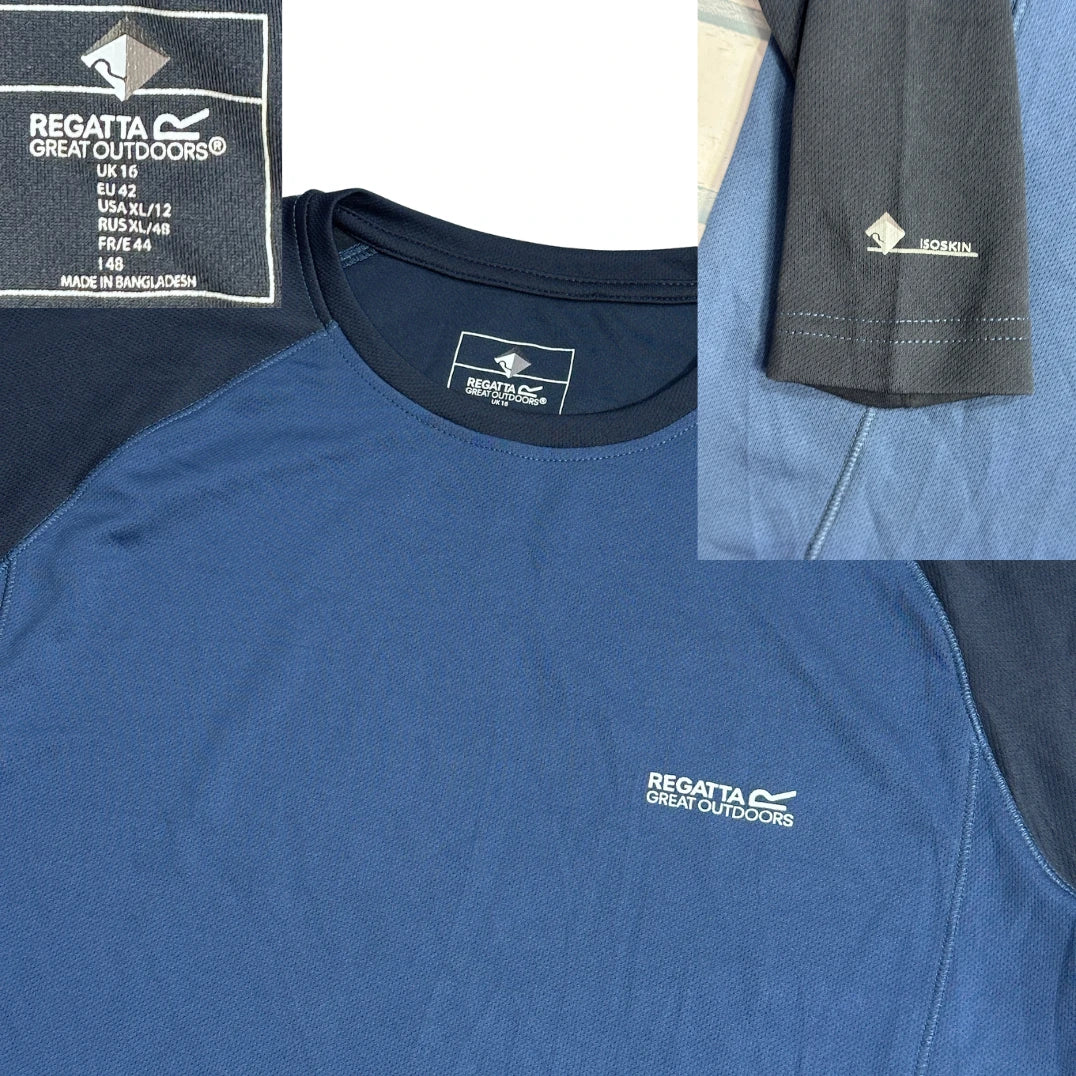 Regatta® Blue Black Outdoor Performance Long Sleeve T-Shirt 🌲(M)