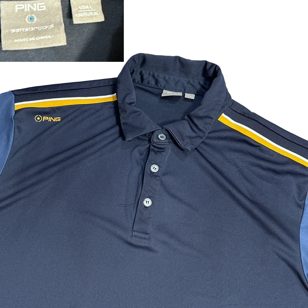 Ping® Navy Sports Polo Shirt(XL)