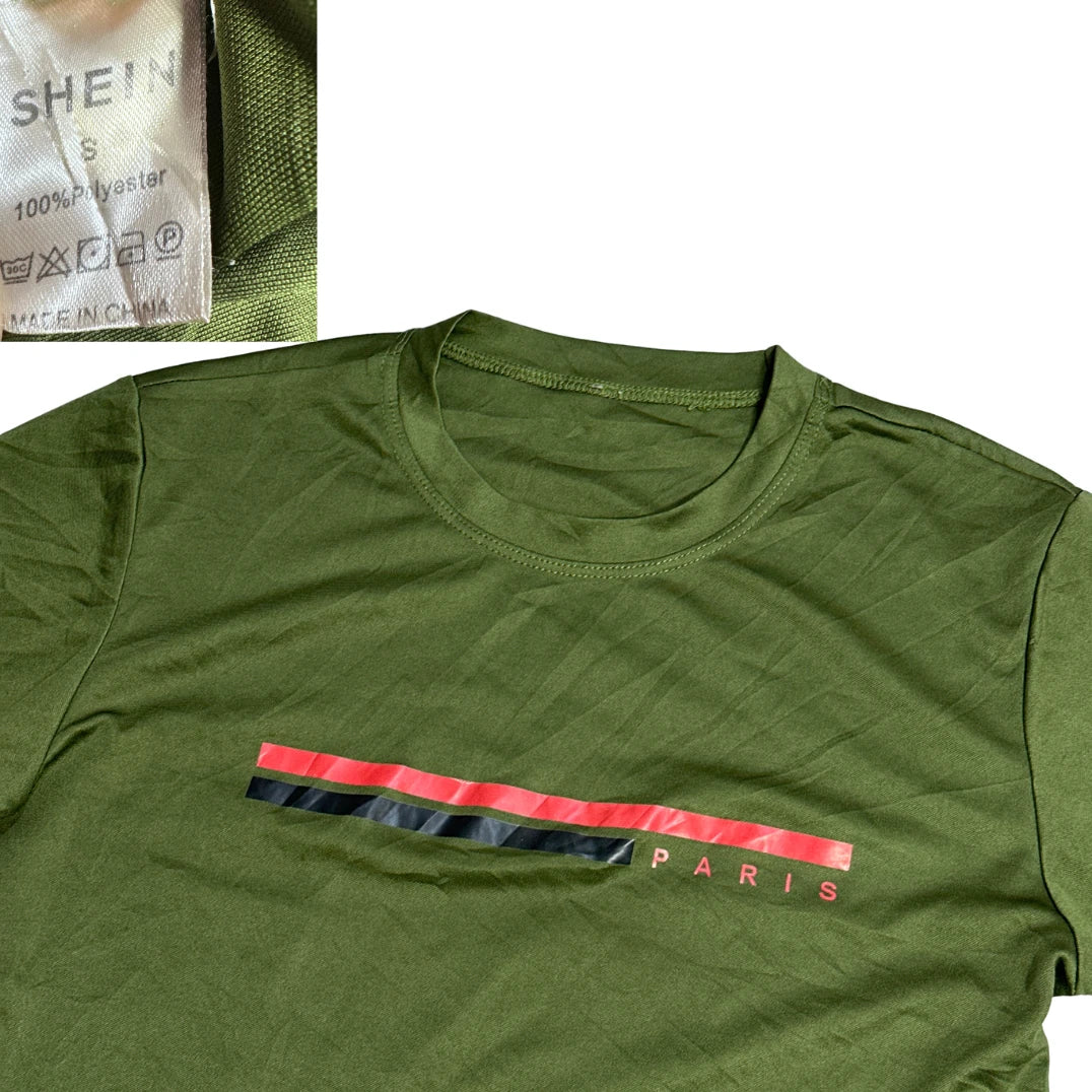 Shein® Olive Graphic Casual T-Shirt 💚